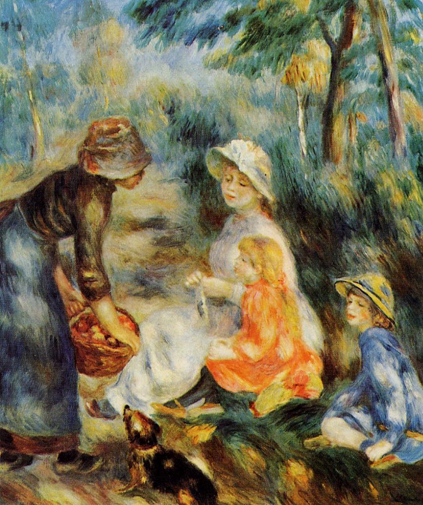 The Apple Seller - Pierre-Auguste Renoir painting on canvas